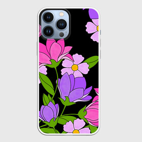 Чехол для iPhone 13 Pro Max с принтом Ночные цветы в Екатеринбурге,  |  | fashion | flowers | бабушка | букет | бутоны | весна | ветки | девушкам | дочь | зелень | лаванда | лепестки | лето | лилии | листья | лучшая | мама | ночь | пионы | подарок | поляна | природа | растения | розы