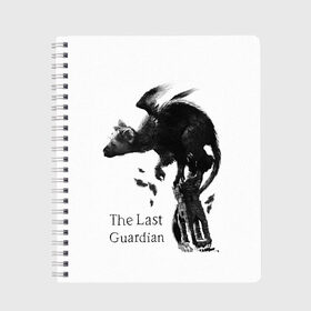 Тетрадь с принтом the last guardian в Екатеринбурге, 100% бумага | 48 листов, плотность листов — 60 г/м2, плотность картонной обложки — 250 г/м2. Листы скреплены сбоку удобной пружинной спиралью. Уголки страниц и обложки скругленные. Цвет линий — светло-серый
 | game | the last guardian | игра | компьютерная игра | последний хранитель