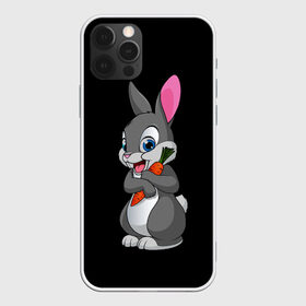 Чехол для iPhone 12 Pro Max с принтом ЗАЙКА в Екатеринбурге, Силикон |  | bunny | cartoon | hare | rabbit | белый | зайчик | заяц | кролик | морковка | мультик | серый