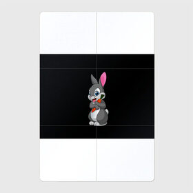 Магнитный плакат 2Х3 с принтом ЗАЙКА в Екатеринбурге, Полимерный материал с магнитным слоем | 6 деталей размером 9*9 см | bunny | cartoon | hare | rabbit | белый | зайчик | заяц | кролик | морковка | мультик | серый
