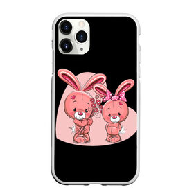 Чехол для iPhone 11 Pro матовый с принтом ЗАЙЧИКИ в Екатеринбурге, Силикон |  | bunny | cartoon | hare | rabbit | зайка | заяц | кролик | мультик | розовый | цветы