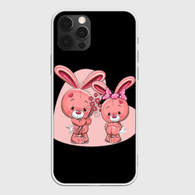 Чехол для iPhone 12 Pro Max с принтом ЗАЙЧИКИ в Екатеринбурге, Силикон |  | bunny | cartoon | hare | rabbit | зайка | заяц | кролик | мультик | розовый | цветы