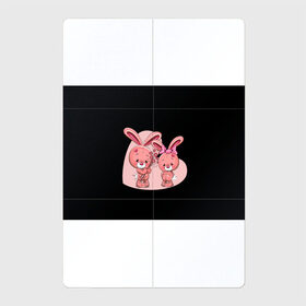 Магнитный плакат 2Х3 с принтом ЗАЙЧИКИ в Екатеринбурге, Полимерный материал с магнитным слоем | 6 деталей размером 9*9 см | bunny | cartoon | hare | rabbit | зайка | заяц | кролик | мультик | розовый | цветы