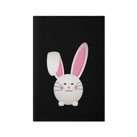 Обложка для паспорта матовая кожа с принтом УШАСТИК в Екатеринбурге, натуральная матовая кожа | размер 19,3 х 13,7 см; прозрачные пластиковые крепления | Тематика изображения на принте: bunny | cartoon | hare | rabbit | зайка | заяц | кролик | мультик | уши