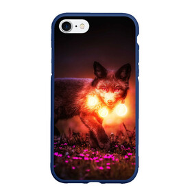 Чехол для iPhone 7/8 матовый с принтом Лисица с фонариками в Екатеринбурге, Силикон | Область печати: задняя сторона чехла, без боковых панелей | fox | foxy | животное | звери | лиса | лисенок | лисичка | милая | рыжая | фокс