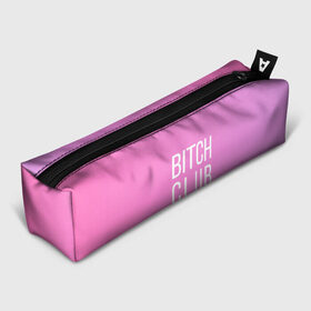 Пенал 3D с принтом Bitch club в Екатеринбурге, 100% полиэстер | плотная ткань, застежка на молнии | club | pink | клубб бичб пляжб серфинг | розовый