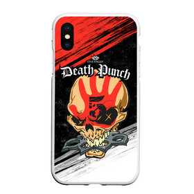 Чехол для iPhone XS Max матовый с принтом Five Finger Death Punch [7] в Екатеринбурге, Силикон | Область печати: задняя сторона чехла, без боковых панелей | 5fdp | 5фдп | ffdp | five finger death punch | metal | music | skeleton | sounds | метал | музыка | рок | череп