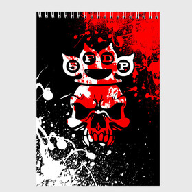 Скетчбук с принтом Five Finger Death Punch [8] в Екатеринбурге, 100% бумага
 | 48 листов, плотность листов — 100 г/м2, плотность картонной обложки — 250 г/м2. Листы скреплены сверху удобной пружинной спиралью | 5fdp | 5фдп | ffdp | five finger death punch | metal | music | skeleton | sounds | метал | музыка | рок | череп