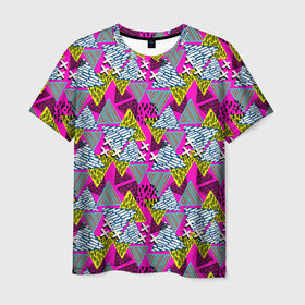 Мужская футболка 3D с принтом Дикая абстракция в Екатеринбурге, 100% полиэфир | прямой крой, круглый вырез горловины, длина до линии бедер | абстракция | арт | геометрия | краски | панк | рисунок | текстура | хипстер