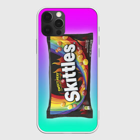 Чехол для iPhone 12 Pro Max с принтом Skittles | Черный в Екатеринбурге, Силикон |  | Тематика изображения на принте: black | skittles | sweet heat | градиент | зеленый | радуга | розовый | синий | скитлс | черный