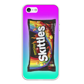 Чехол для iPhone 5/5S матовый с принтом Skittles | Черный в Екатеринбурге, Силикон | Область печати: задняя сторона чехла, без боковых панелей | Тематика изображения на принте: black | skittles | sweet heat | градиент | зеленый | радуга | розовый | синий | скитлс | черный