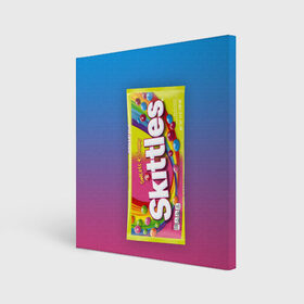 Холст квадратный с принтом Skittles | Желтый в Екатеринбурге, 100% ПВХ |  | skittles | sweet sours | yellow | градиент | желтый | красный | радуга | розовый | синий | скитлс | фиолетовый