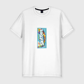 Мужская футболка хлопок Slim с принтом Skittles | Голубой в Екатеринбурге, 92% хлопок, 8% лайкра | приталенный силуэт, круглый вырез ворота, длина до линии бедра, короткий рукав | blue | freeze pop | limited edition | skittles | скитлс