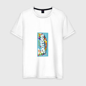 Мужская футболка хлопок с принтом Skittles | Голубой в Екатеринбурге, 100% хлопок | прямой крой, круглый вырез горловины, длина до линии бедер, слегка спущенное плечо. | blue | freeze pop | limited edition | skittles | скитлс