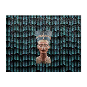 Обложка для студенческого билета с принтом Нефертити в Екатеринбурге, натуральная кожа | Размер: 11*8 см; Печать на всей внешней стороне | африка | божества | волны | геометрия | египет | маска | нефертити | фараон | царица