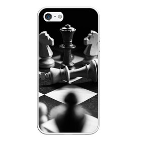 Чехол для iPhone 5/5S матовый с принтом Шахматы в Екатеринбурге, Силикон | Область печати: задняя сторона чехла, без боковых панелей | Тематика изображения на принте: доска | игра | игровая | игры | конь | короли | король | ладья | логика | настольная | настольные | пешка | пешки | спорт | туча | ферзь | шахматный | шахматы