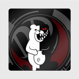 Магнит виниловый Квадрат с принтом MONOKUMA | МОНОКУМА | DANGANRO в Екатеринбурге, полимерный материал с магнитным слоем | размер 9*9 см, закругленные углы | anime | bear | black  white | danganronpa | kurokuma | monodam | monokuma | monomi | monotaro | rabbit | school | shirokuma | аниме | главарь | мoноми | монокума | черно белый | школа