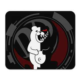 Коврик для мышки прямоугольный с принтом MONOKUMA | МОНОКУМА | DANGANRO в Екатеринбурге, натуральный каучук | размер 230 х 185 мм; запечатка лицевой стороны | anime | bear | black  white | danganronpa | kurokuma | monodam | monokuma | monomi | monotaro | rabbit | school | shirokuma | аниме | главарь | мoноми | монокума | черно белый | школа