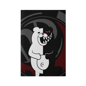 Обложка для паспорта матовая кожа с принтом MONOKUMA | МОНОКУМА | DANGANRO в Екатеринбурге, натуральная матовая кожа | размер 19,3 х 13,7 см; прозрачные пластиковые крепления | Тематика изображения на принте: anime | bear | black  white | danganronpa | kurokuma | monodam | monokuma | monomi | monotaro | rabbit | school | shirokuma | аниме | главарь | мoноми | монокума | черно белый | школа