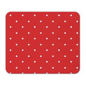 Коврик для мышки прямоугольный с принтом Белый горошек на красном фоне в Екатеринбурге, натуральный каучук | размер 230 х 185 мм; запечатка лицевой стороны | geometric | graphic | row | абстракция | геометрические фигуры | горошек | крапинки | красный | круги | пунктиры | точки | узоры spot | фон