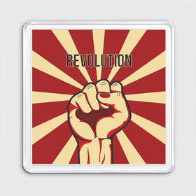 Магнит 55*55 с принтом Революция в Екатеринбурге, Пластик | Размер: 65*65 мм; Размер печати: 55*55 мм | Тематика изображения на принте: revolution | кулак | поднятый кулак | революция