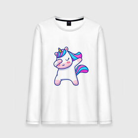 Мужской лонгслив хлопок с принтом Cute unicorn в Екатеринбурге, 100% хлопок |  | даб | детский единорог | единорог | единорог арт | единорог вектор | единорог даб | радужный единорог | розовый единорог