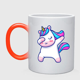 Кружка хамелеон с принтом Cute unicorn в Екатеринбурге, керамика | меняет цвет при нагревании, емкость 330 мл | даб | детский единорог | единорог | единорог арт | единорог вектор | единорог даб | радужный единорог | розовый единорог