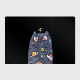 Магнитный плакат 3Х2 с принтом КОСМИЧЕСКИЙ КОТ в Екатеринбурге, Полимерный материал с магнитным слоем | 6 деталей размером 9*9 см | Тематика изображения на принте: артемис | астероиды | вселенная | галактика | диана | звезды | кометы | космос | кот | котенок | котик | луна | месяц | ночь | планеты | сейлор мун | туманность | черная кошка