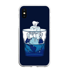 Чехол для iPhone XS Max матовый с принтом Polar Ice Bear в Екатеринбурге, Силикон | Область печати: задняя сторона чехла, без боковых панелей | north pole | planet | water | антарктида | антарктика | арктика | белый медведь | в стакане | вода | земля | кубики льда | лед | льдина | льдинка | медведица | медвежонок | на льдине | наполовину полон | планета