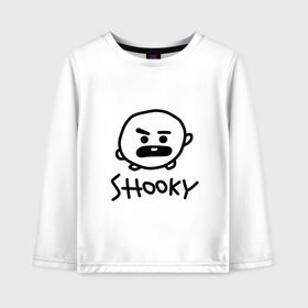 Детский лонгслив хлопок с принтом SHOOKY | BTS в Екатеринбурге, 100% хлопок | круглый вырез горловины, полуприлегающий силуэт, длина до линии бедер | Тематика изображения на принте: army | bangtan boys | bt21 | bts | bts stickers | chimmy | cooky | k pop | koya | mang | monster | rap monster | rapmon | rj | rm | shooky | tata | van | бтс | ви | джей хоуп | джонгук | кейпоп | реп монстр | стикеры bts | сюга | чимин | чин