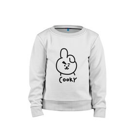 Детский свитшот хлопок с принтом COOKY | BTS в Екатеринбурге, 100% хлопок | круглый вырез горловины, эластичные манжеты, пояс и воротник | Тематика изображения на принте: army | bangtan boys | bt21 | bts | bts stickers | chimmy | cooky | k pop | koya | mang | monster | rap monster | rapmon | rj | rm | shooky | tata | van | бтс | ви | джей хоуп | джонгук | кейпоп | реп монстр | стикеры bts | сюга | чимин | чин