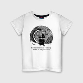 Детская футболка хлопок с принтом Snafkin в Екатеринбурге, 100% хлопок | круглый вырез горловины, полуприлегающий силуэт, длина до линии бедер | moominmamma | moominpappa | moomintroll | snafkin | муми тролль | муми цитаты | снусмумрик | цитаты