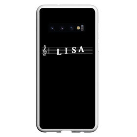 Чехол для Samsung Galaxy S10 с принтом Lisa в Екатеринбурге, Силикон | Область печати: задняя сторона чехла, без боковых панелей | Тематика изображения на принте: clef | instrument | lisa | music | musical | name | notation | note | notes | tablature | treble | грамота | елизавета | имя | инструмент | ключ | лиза | музыка | музыкальный | нота | нотная | ноты | скрипичный | табулатура