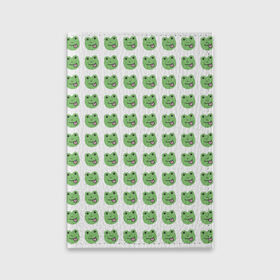 Обложка для паспорта матовая кожа с принтом лягушки в Екатеринбурге, натуральная матовая кожа | размер 19,3 х 13,7 см; прозрачные пластиковые крепления | Тематика изображения на принте: животные | лягушка | милота | природа