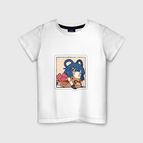 Детская футболка хлопок с принтом Сян Лин в Екатеринбурге, 100% хлопок | круглый вырез горловины, полуприлегающий силуэт, длина до линии бедер | арт | милая девочка | милая девушка | мишка | плюшевый мишка | рисунок | сян лин | чиби | чиби персонаж