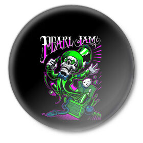 Значок с принтом PEARL JAM в Екатеринбурге,  металл | круглая форма, металлическая застежка в виде булавки | grunge | metal | music | peral jam | punk | rock | usa | гранж | группа | метал | музыка | панк | перл джем | рок | сша