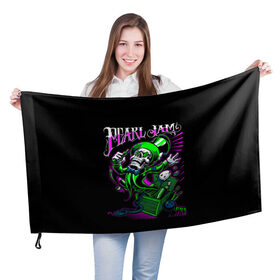 Флаг 3D с принтом PEARL JAM в Екатеринбурге, 100% полиэстер | плотность ткани — 95 г/м2, размер — 67 х 109 см. Принт наносится с одной стороны | grunge | metal | music | peral jam | punk | rock | usa | гранж | группа | метал | музыка | панк | перл джем | рок | сша