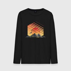 Мужской лонгслив хлопок с принтом Mountain Galaxy Sunset в Екатеринбурге, 100% хлопок |  | abstract | art | geometric | geometry | landscape | minimalism | sky | space | sun | абстракция | арт | векторный рисунок | восход | галактика | геометрия | гора | горный пейзаж | горы | закат | картина | космос | минимализм | небо