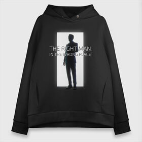 Женское худи Oversize хлопок с принтом The right man в Екатеринбурге, френч-терри — 70% хлопок, 30% полиэстер. Мягкий теплый начес внутри —100% хлопок | боковые карманы, эластичные манжеты и нижняя кромка, капюшон на магнитной кнопке | g man | gman | half life alyx | гмен | джимен | халф лайф аликс