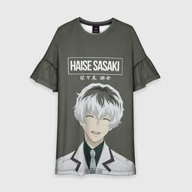 Детское платье 3D с принтом HAISE SASAKE Tokyo Ghoul в Екатеринбурге, 100% полиэстер | прямой силуэт, чуть расширенный к низу. Круглая горловина, на рукавах — воланы | Тематика изображения на принте: anime | kaneki ken | tokyo ghoul | tokyo ghoul: re | аниме | анимэ | гули | джузо сузуя | канеки кен | кузен йошимура | наки | нишики нишио | ре | ренджи йомо | ризе камиширо | токийский гуль | тоука киришима | ута