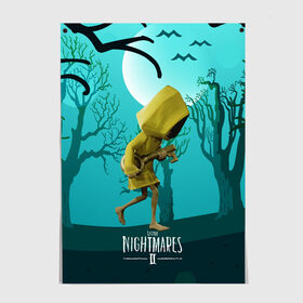 Постер с принтом Little Nightmares 2 в Екатеринбурге, 100% бумага
 | бумага, плотность 150 мг. Матовая, но за счет высокого коэффициента гладкости имеет небольшой блеск и дает на свету блики, но в отличии от глянцевой бумаги не покрыта лаком | little nightmares | страшилка | страшная игра | ужас | хоррор