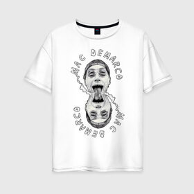 Женская футболка хлопок Oversize с принтом Mac Demarco в Екатеринбурге, 100% хлопок | свободный крой, круглый ворот, спущенный рукав, длина до линии бедер
 | mac demarco | мак демарко | мак демарко арт | мак демарко рисунок
