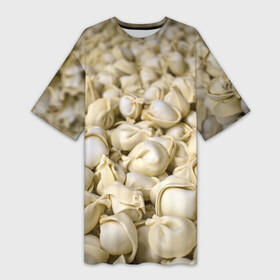 Платье-футболка 3D с принтом Пельмени в Екатеринбурге,  |  | вареники | обои пельмени | пельмендосы | пельмени | пельмень | пельмешки