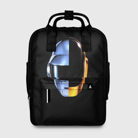 Женский рюкзак 3D с принтом Daft Punk в Екатеринбурге, 100% полиэстер | лямки с регулируемой длиной, сверху ручки, чтобы рюкзак нести как сумку. Основное отделение закрывается на молнию, как и внешний карман. Внутри два дополнительных кармана, один из которых закрывается на молнию. По бокам два дополнительных кармашка, куда поместится маленькая бутылочка
 | Тематика изображения на принте: ги мануэль де омем кристо | ню диско | синти поп | техно | тома бангальтер | фанк | французский хаус | электроник рок