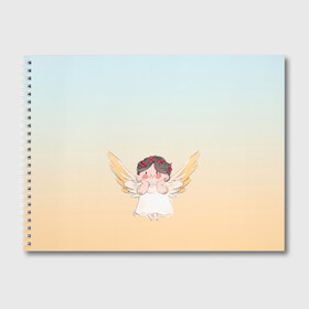 Альбом для рисования с принтом акварельный ангелок в Екатеринбурге, 100% бумага
 | матовая бумага, плотность 200 мг. | Тематика изображения на принте: акварель | ангел | ангелок | ангелочек | крылья | купидон | милашка | персонаж | рисунок | чиби