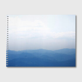 Альбом для рисования с принтом Vertex в Екатеринбурге, 100% бумага
 | матовая бумага, плотность 200 мг. | vertex | белое | голубое | горы | небо