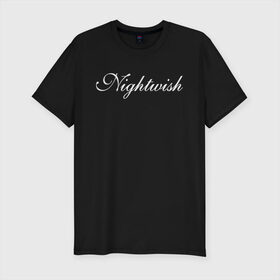 Мужская футболка хлопок Slim с принтом Nightwish Logo / Найтвиш (Z) в Екатеринбурге, 92% хлопок, 8% лайкра | приталенный силуэт, круглый вырез ворота, длина до линии бедра, короткий рукав | Тематика изображения на принте: music | night wish | nightwish | nuclear blast | rock | spinefarm | лого | музыка | найт виш | найтвиш | рок | симфоник метал | тарья турунен | флор янсен