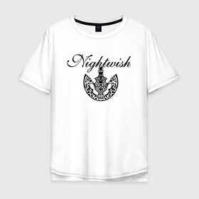 Мужская футболка хлопок Oversize с принтом Nightwish Logo / Найтвиш (Z) в Екатеринбурге, 100% хлопок | свободный крой, круглый ворот, “спинка” длиннее передней части | Тематика изображения на принте: music | night wish | nightwish | nuclear blast | rock | spinefarm | лого | музыка | найт виш | найтвиш | рок | симфоник метал | тарья турунен | флор янсен