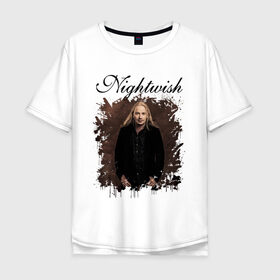 Мужская футболка хлопок Oversize с принтом Nightwish / Найтвиш Эмппу (Z) в Екатеринбурге, 100% хлопок | свободный крой, круглый ворот, “спинка” длиннее передней части | music | nightwish | nuclear blast | rock | spinefarm | вуоринен | лого | музыка | найтвиш | рок | симфоник метал | тарья турунен | флор янсен | эмппу | эрно эмппу вуоринен