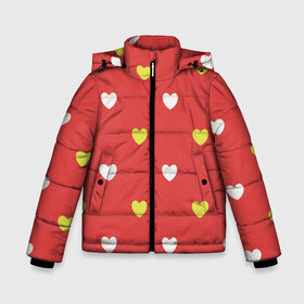 Зимняя куртка для мальчиков 3D с принтом Сердечки на красном паттерн в Екатеринбурге, ткань верха — 100% полиэстер; подклад — 100% полиэстер, утеплитель — 100% полиэстер | длина ниже бедра, удлиненная спинка, воротник стойка и отстегивающийся капюшон. Есть боковые карманы с листочкой на кнопках, утяжки по низу изделия и внутренний карман на молнии. 

Предусмотрены светоотражающий принт на спинке, радужный светоотражающий элемент на пуллере молнии и на резинке для утяжки | background | design | fabric | heart | love | pattern | red | romance | romantic | seamless | valentine | красный | любовь | рисунок | романтика | сердце | узор
